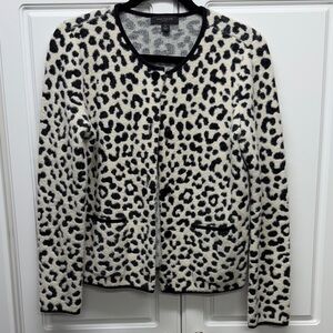 Ann Taylor Black and White Cardigan Sweater